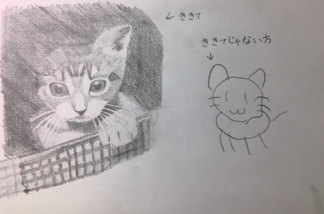 趣味は絵を描くことです と自信を持って言えるほどの技術が欲しい 左の絵は自分で撮った写真から輪郭をトレースして写真を